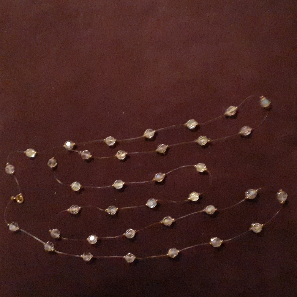 60" Clear Crystal Beads Necklace (L10 B4)